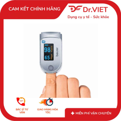 Máy Đo Nồng Độ Oxy Trong Máu SPO2 Và Nhịp Tim Beurer PO60 -Màn Hình Led - Bảo Hành 24 Tháng
