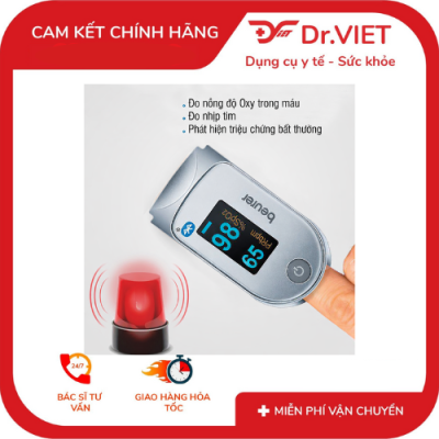 Máy Đo Nồng Độ Oxy Trong Máu SPO2 Và Nhịp Tim Beurer PO60 -Màn Hình Led - Bảo Hành 24 Tháng