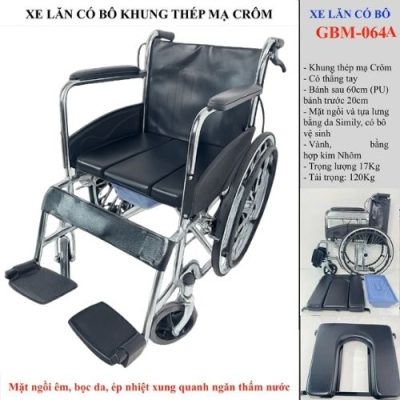 XE LĂN CÓ BÔ KHUNG THÉP MẠ CROM GBM-064A