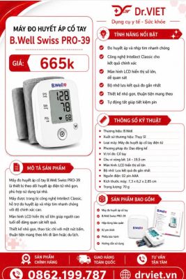 MÁY ĐO HUYẾT ÁP CỔ TAY B.WELL SWISS PRO-39
