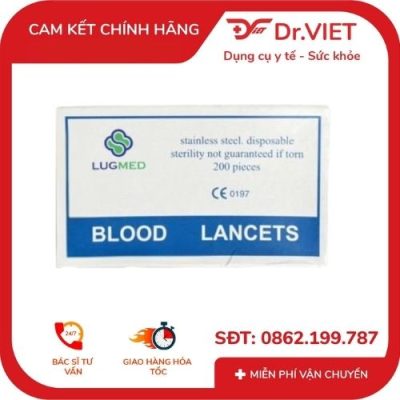Kim Lancet chích mụn Lugmed 1 hộp 200 kim