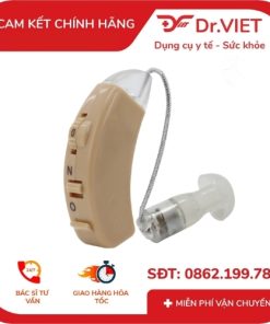 Thân máy trợ thính không dây đeo sau tai có núm xoay chỉnh âm lượng