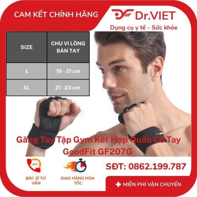 Găng Tay Kết Hợp Quấn Cổ Tay GoodFit GF207G