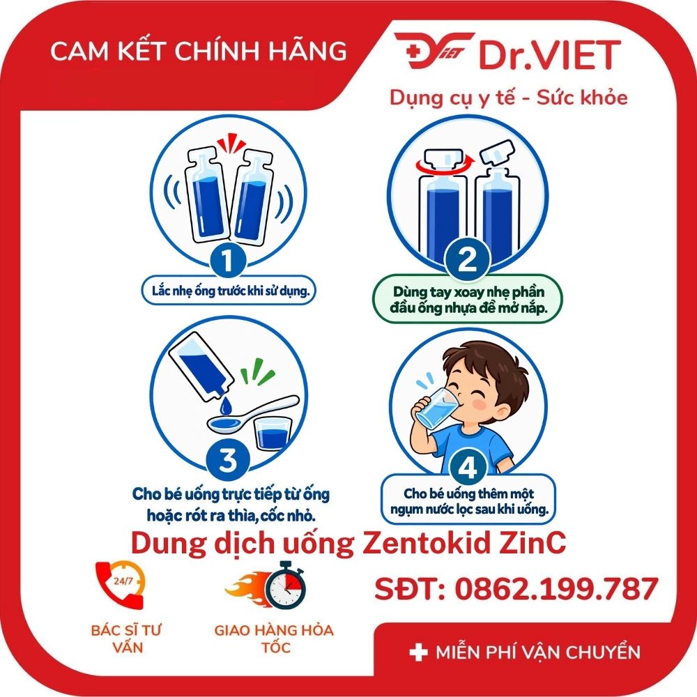 Dung dịch uống Zentokid ZinC Khung đỏ 6