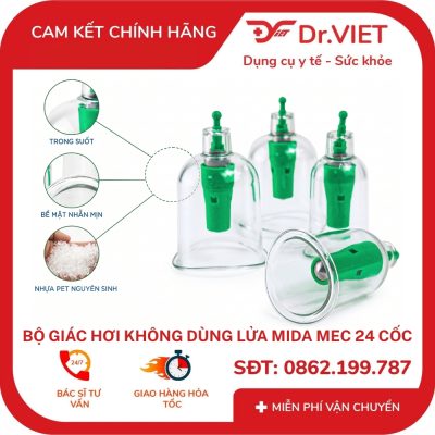 Cốc PET trong suốt dùng giác hơi tại nhà