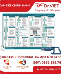Bảng huyệt giác hơi kèm bộ giác hơi Mida Mec
