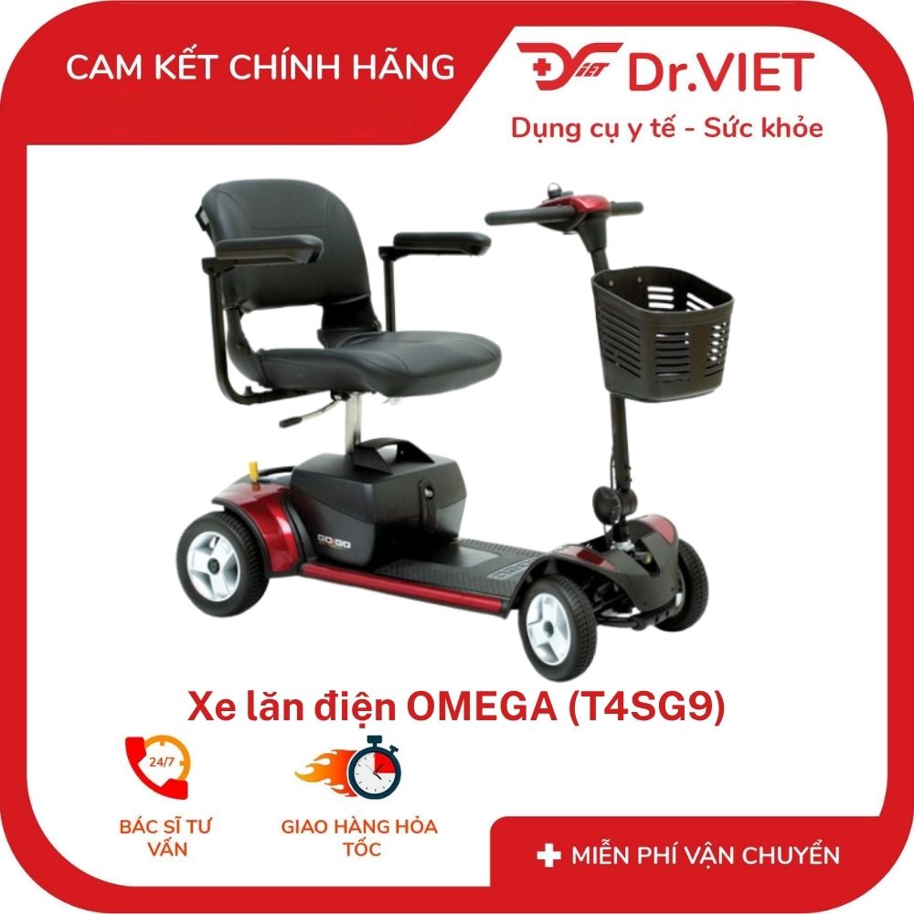 Xe lăn điện OMEGA (T4SG9) khung đỏ (10)